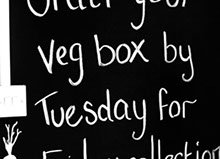Vegetable box sign